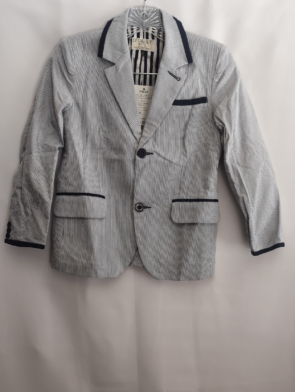 Leo & Lilly Boys Pin Striped Blazer Jacket